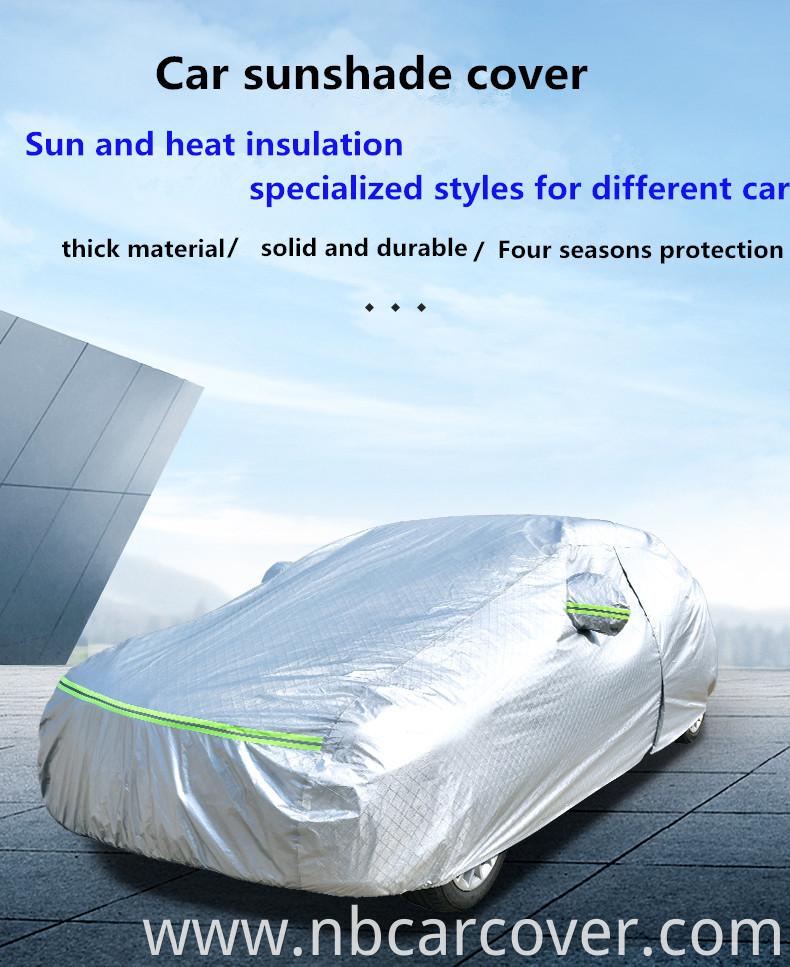 Outdoor parking dust rain snow protective waterproof camouflage 190T portable car cover with zipper